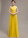 Simple One-shoulder Chiffon Long Bridesmaid Dresses