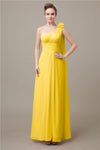 One Shoulder Chiffon A-line Floor-Length Bridesmaid Dresses