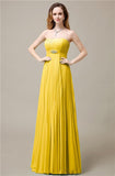 Elegant Straight Chiffon A-line Floor-Length Bridesmaid Dresses