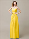 Elegant A-line Chiffon Sweetheart Floor-Length Bridesmaid Dresses