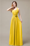 Pretty A-line Chiffon Hatler Floor-Length Bridesmaid Dresses