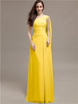 Chiffon A-line One-Shoulder Sleeveless Floor-Length Bridesmaid Dresses