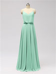 A-line Spaghetti Strap Chiffon Floor Length Bridesmaid Dresses