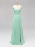 Fashion A-line V-neck Chiffon Bridesmaid Dresses