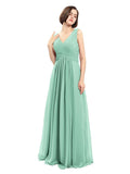 Simple A-line Chiffon V-neck Bridesmaid Dresses