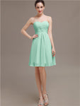 Sweetheart Pleats Chiffon Short Bridesmaid Dresses