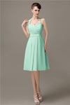 Halter A-line Chiffon Simple Backless Bridesmaid Dresses