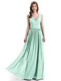 Elegant V-neck Floor Lenght Bridesmaid Dresses