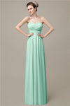 A-line Chiffon Sweetheart Floor-Length Long Bridesmaid Dresses