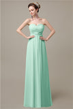 A-line Sweetheart Chiffon Floor-Length Long Bridesmaid Dresses