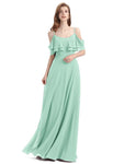 Elegant A-line Spaghetti Straps Chiffion Floor-Length Bridesmaid Dresses