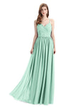 Elegant Spaghetti Straps A-line Chiffion Floor-Length Bridesmaid Dresses