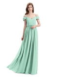 Simple A-line Chiffon Spaghetti Straps Bridesmaid Dresses