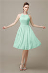 Halter  A-line Knee-Length Chiffon Bridesmaid Dresses