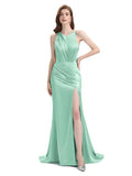 V-neck Sleeveless Split Side Floor-Length Bridesmaid Dresses