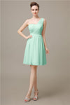 Elegant One-shoulder A-line Knee-Length Bridesmaid Dresses