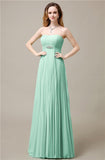 Elegant Straight Chiffon A-line Floor-Length Bridesmaid Dresses