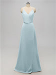 A-line V Neck Floor Length Bridesmaid Dresses