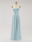 A-line Spaghetti Strap Chiffon Floor Length Bridesmaid Dresses