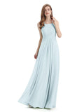 A-line Chiffon Floor-Length Long Bridesmaid Dresses