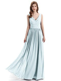 Elegant V-neck Floor Lenght Bridesmaid Dresses