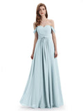 A-line Off-The-Shoulder Sweetheart Floor Length Bridesmaid Dresses