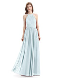 Charming Halter Chiffon A-line Sleeveless Floor-Length Bridesmaid Dresses