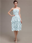 Elegant Strapless Princess A-line Knee-Length Bridesmaid Dresses