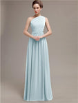 Simple One-shoulder Chiffon Long Bridesmaid Dresses