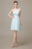 Elegant One-shoulder A-line Knee-Length Bridesmaid Dresses