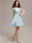 V-Neck Short A-Line Knee length Bridesmaid Dresses