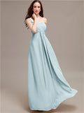 A-line One-shoulder Long Chiffon Bridesmaid Dresses