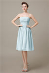 Pretty Strapless Chiffon A-line Knee-Length Bridesmaid Dresses