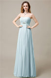 Elegant Straight Chiffon A-line Floor-Length Bridesmaid Dresses