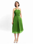 A-line Halter Sleeveless Pleats Short Bridesmaid Dresses