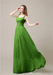 Shoulder Strap A-line Chiffon Elegant Floor-Length Bridesmaid Dresses