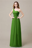 One-Shoulder A-line Sleeveless Floor-Length Bridesmaid Dresses