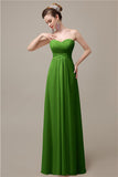 A-line Chiffon Sweatheart Floor-Length Beach Bridesmaid Dresses