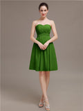 Sweetheart Chiffon A-line Short Bridesmaid Dresses