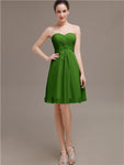 Sweetheart Pleats Chiffon Short Bridesmaid Dresses