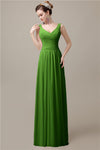 Spaghetti Strap A-line Simple Chiffon Floor-Length Long Bridesmaid Dresses