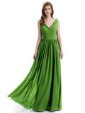 Elegant V-neck Floor Lenght Bridesmaid Dresses