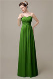 A-line Sweetheart Chiffon Floor-Length Long Bridesmaid Dresses