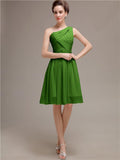 Pretty One-shoulder A-line Knee-Length Bridesmaid Dresses