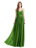 Elegant Spaghetti Straps A-line Chiffion Floor-Length Bridesmaid Dresses