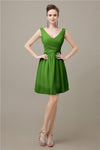 Charming V-neck Chiffon A-line Knee-Length Bridesmaid Dresses