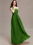 A-line One-shoulder Long Chiffon Bridesmaid Dresses