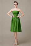 Pretty Strapless Chiffon A-line Knee-Length Bridesmaid Dresses