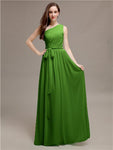 Beautiful A-line One-Shoulder Sleeveless Floor-Length Bridesmaid Dresses