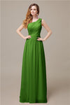 One-Shoulder A-line Chiffon Elegant Floor-Length Bridesmaid Dresses